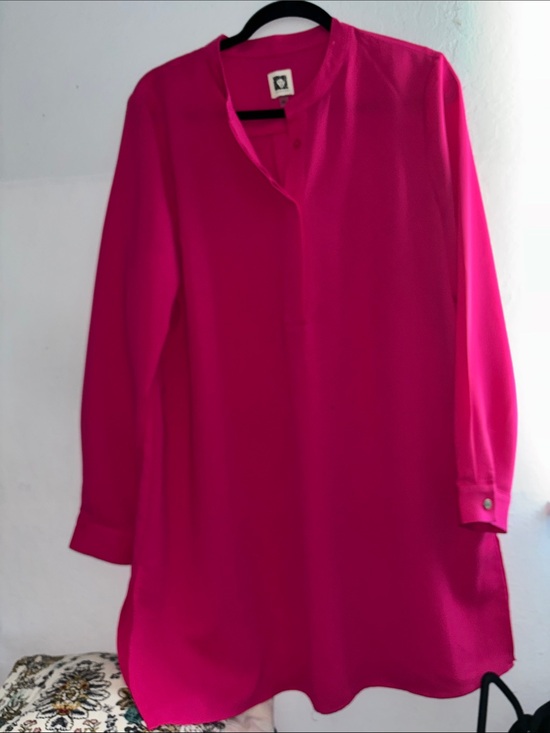 Anne Klein Tops - Anne Klein Hot Pink Long Sleeve Tunic Blouse